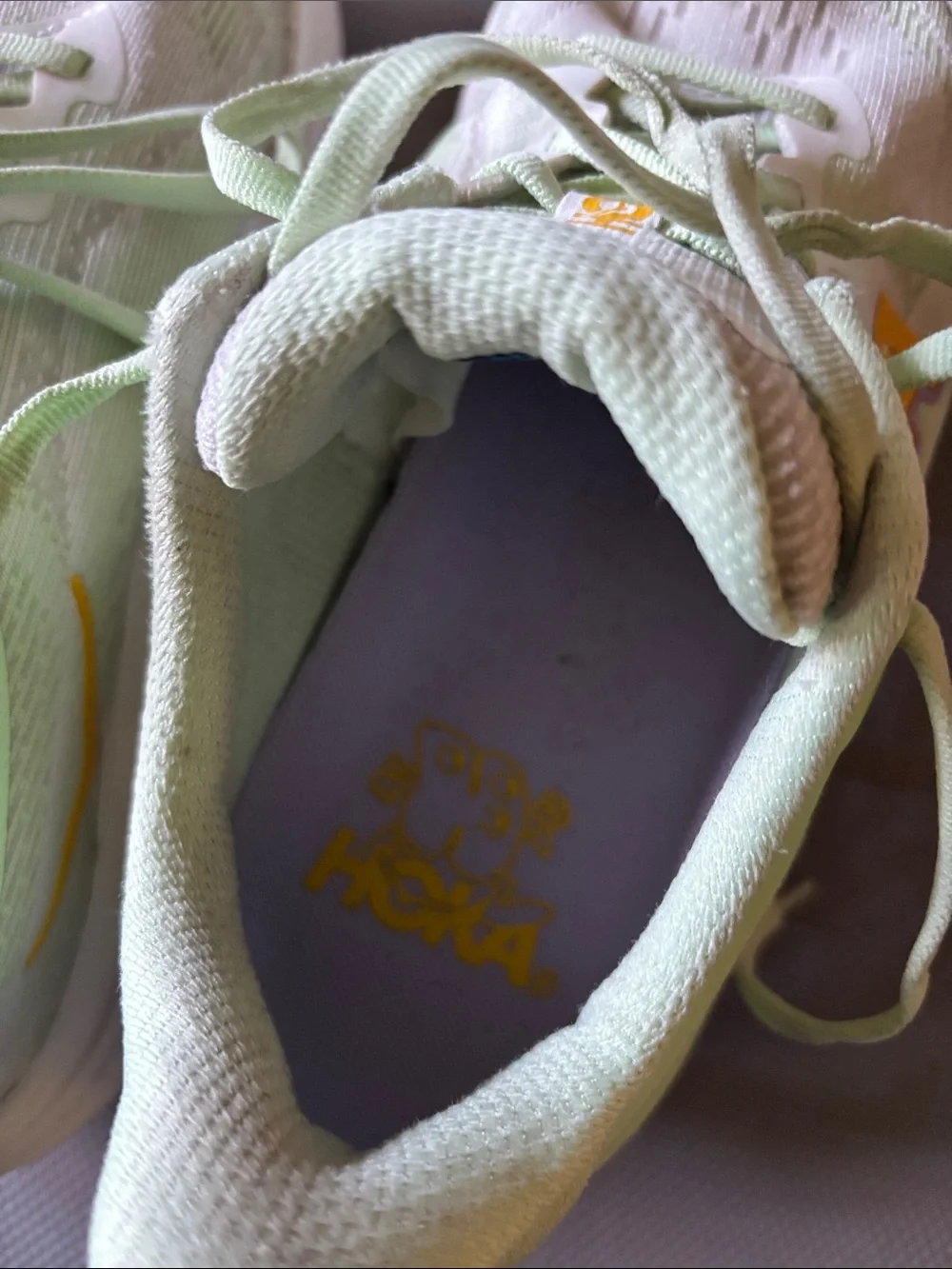 Hoka Women's Light Green sky flow Athletic Running Shoes with Pastel Accents